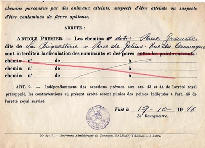 ARch014b: LA FIEVRE APHTEUSE A PRESLES ARch014b: LA FIEVRE APHTEUSE A PRESLES